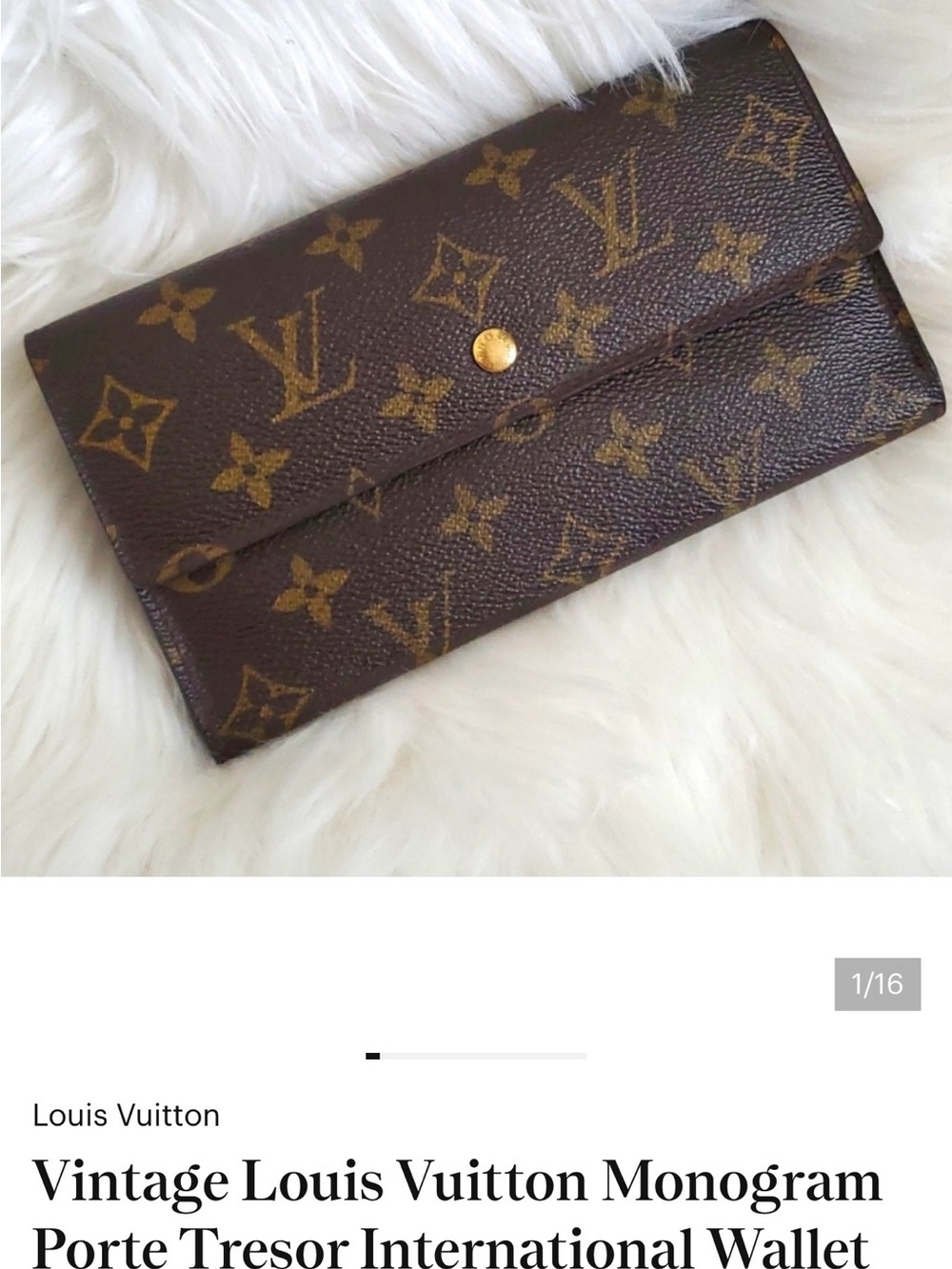 Louis Vuitton Monogram Wallet in Brown and Gold